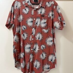RVCA Men's Rust and White Agave button up